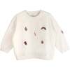 Fun Embroidered Sweatshirt & Drawstring Pants 2-Piece Set, White - Mixed Apparel Set - 2