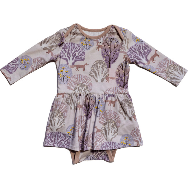 Baby Isabelle Print Long Sleeve Onesie Dress, Mystic Park