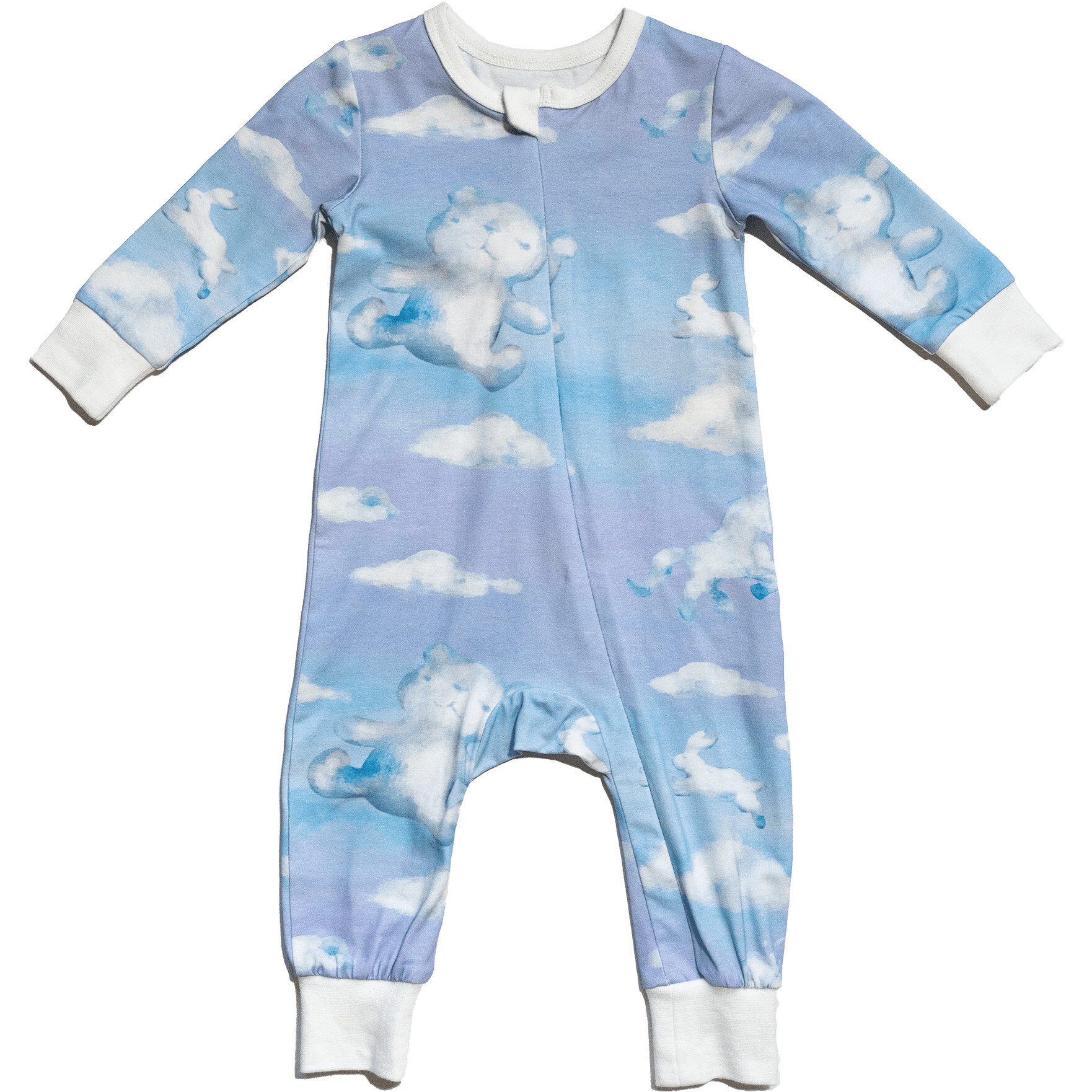 Baby Parker Print Long Sleeve Zippy One-Piece Bodysuit, Dreamy - Onesies - 1