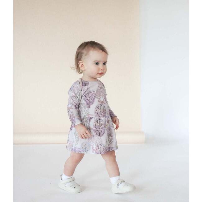 Baby Isabelle Print Long Sleeve Onesie Dress, Mystic Park - Dresses - 2