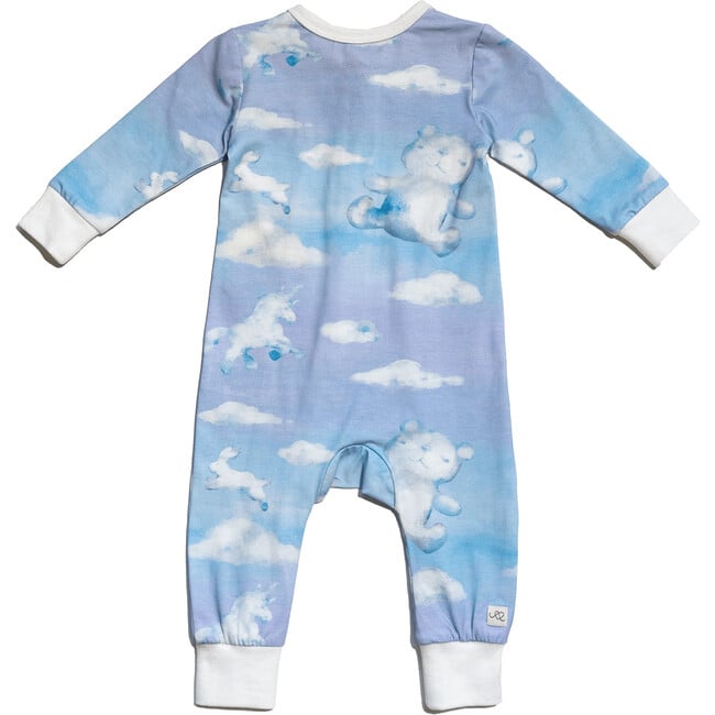 Baby Parker Print Long Sleeve Zippy One-Piece Bodysuit, Dreamy - Onesies - 2