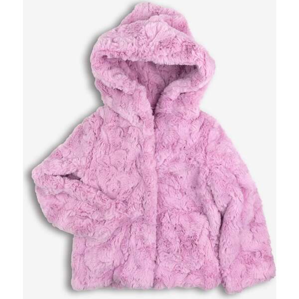 Cleo Faux Fur Front Pocket Zipper Coat, Pink Mousse - Appaman