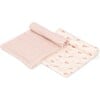 Swaddle Blanket Set, Bunny & Pink Wave - Swaddles - 1 - thumbnail