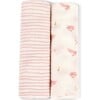 Swaddle Blanket Set, Bunny & Pink Wave - Swaddles - 2