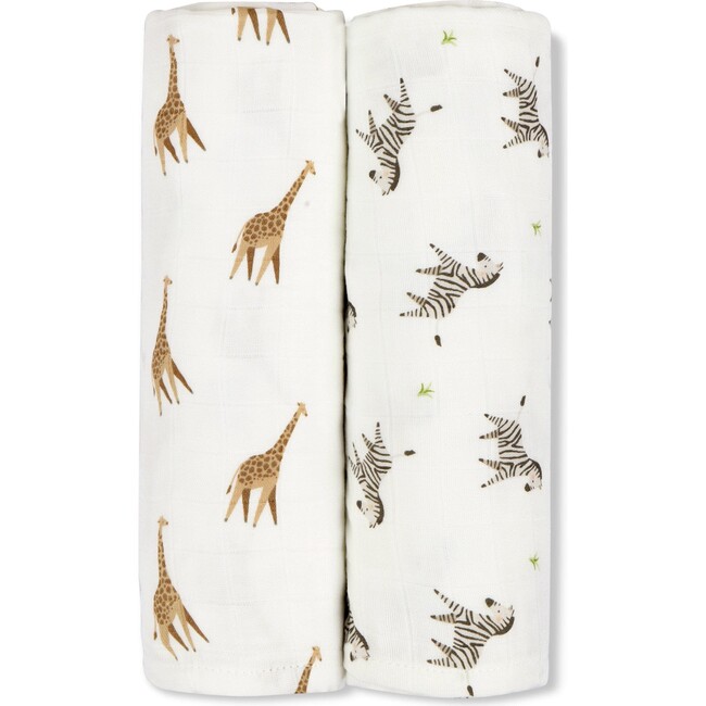 Swaddle Blanket Set, Giraffe &  Zebra - Swaddles - 2