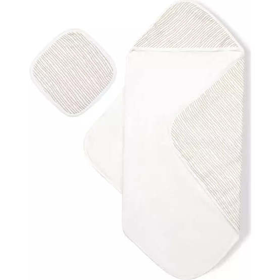 Hooded Towel Set, Taupe Wave - Bath Towels - 1