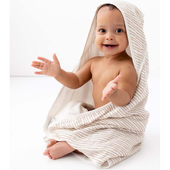 Hooded Towel Set, Taupe Wave - Bath Towels - 2