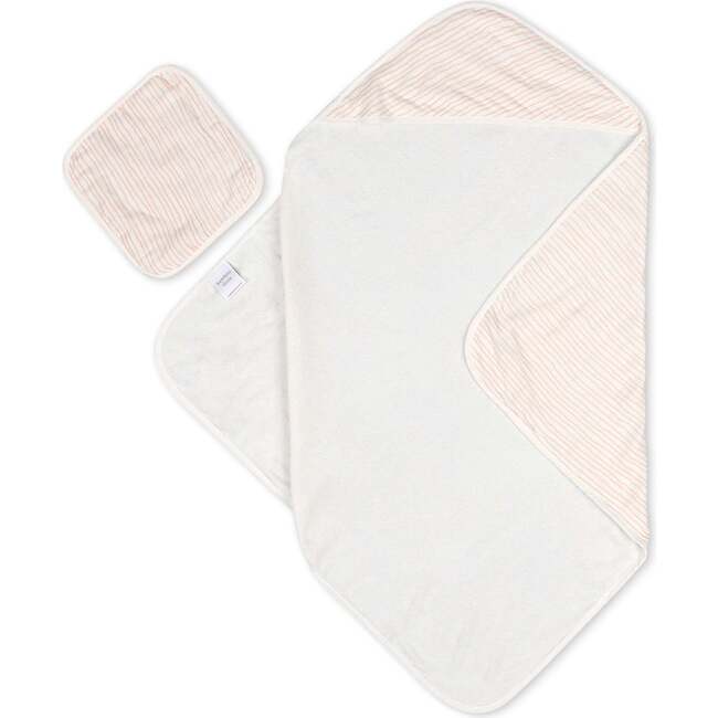 Hooded Towel Set, Pink Wave