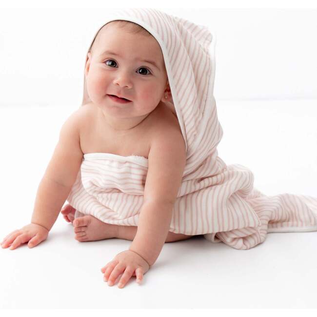 Hooded Towel Set, Pink Wave - Bath Towels - 3