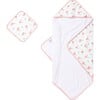 Hooded Towel Set, Flamingo - Bath Towels - 1 - thumbnail