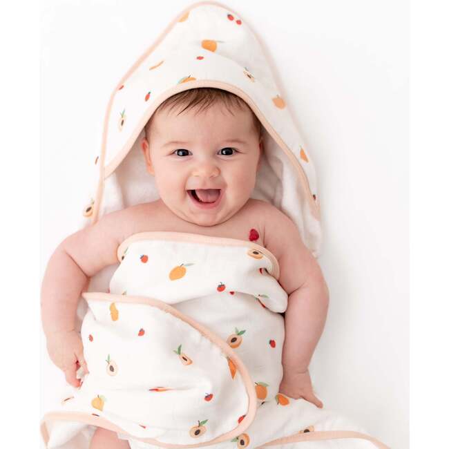 Hooded Towel Set, Peach - Bath Towels - 3