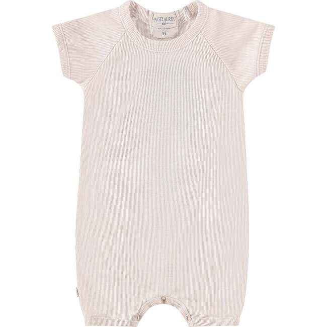 Garment Dye Ribbed Short Romper, Bone