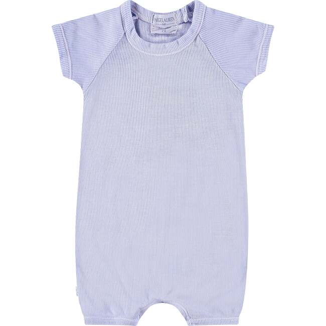 Garment Dye Ribbed Short Romper, Periwinkle