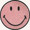 Round Smiley Rug, Pink - Rugs - 1 - thumbnail