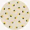 Round Lemons Rug, Cream and Yellow - Rugs - 1 - thumbnail