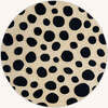 Round Cheetah Rug, Beige and Black - Rugs - 1 - thumbnail