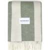 Rough Stripe Blanket, Agave Olive Green and White - Throws - 1 - thumbnail