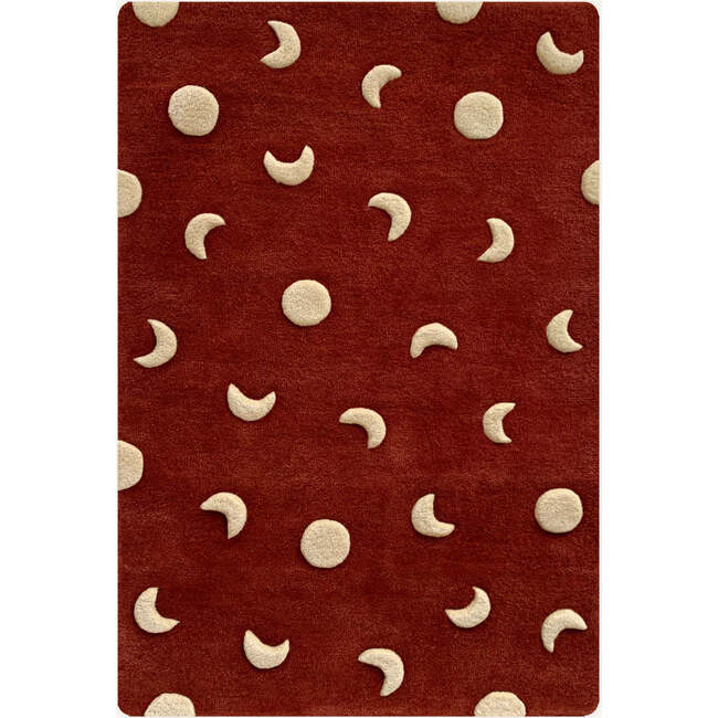 Moons Rug, Brick Red and Gold