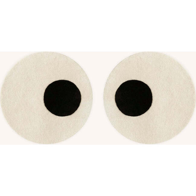 Eyes Pair Rug, White and Black