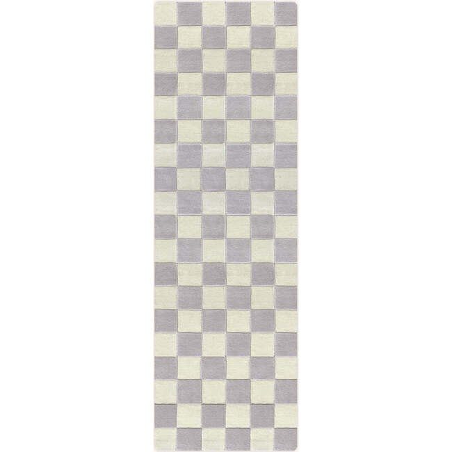 Checkerboard Rug, Lilac and White