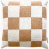 Checkerboard Cushion, Terra Brown and White - Pillows - 1 - thumbnail