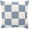 Checkerboard Cushion, Denim Blue and White - Pillows - 1 - thumbnail