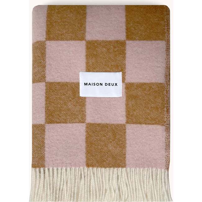 Checkerboard Blanket, Terra Brown and Pink