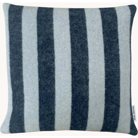 Candy Wrap Cushion, Navy and Ice Blue