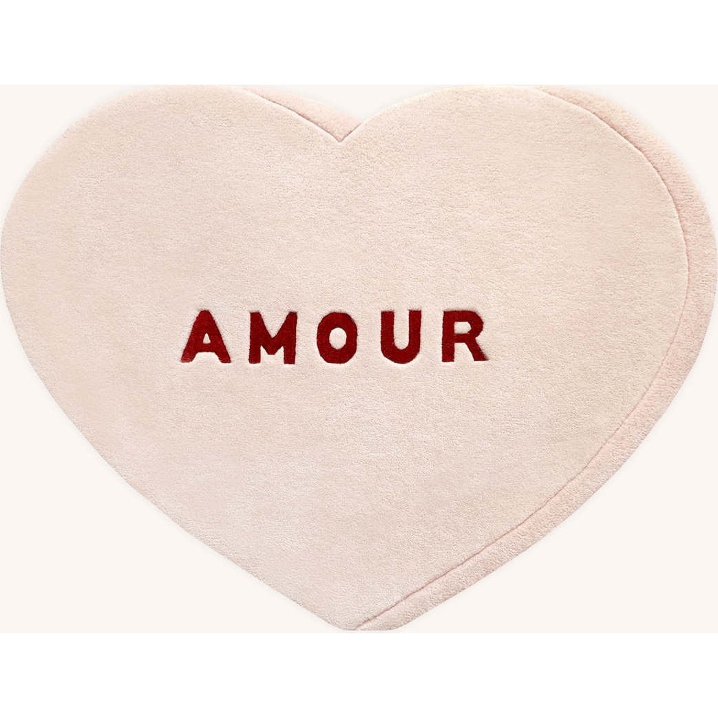 Candy Heart Rug, Cream and Red - Rugs - 1