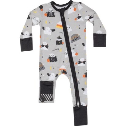 Costumed Ghost 2 Way Zipper Romper, Grey