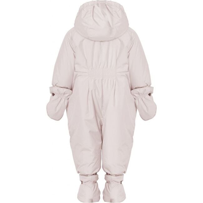 Baby Detachable Hood 2-Zipper Wintersuit, Rose Powder - Snowsuits - 2