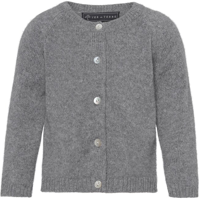 Baby Cashmere Raglan Sleeve Knit Cardigan, Bear Melange