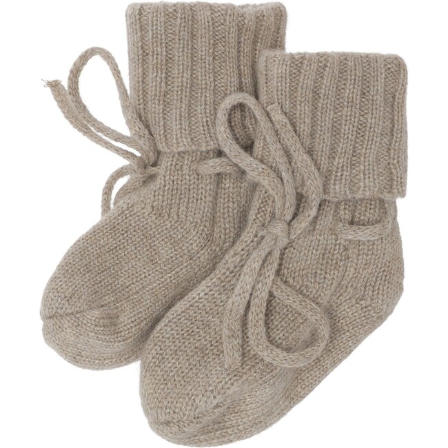 Baby Cashmere Knit Socks, Grey Melange