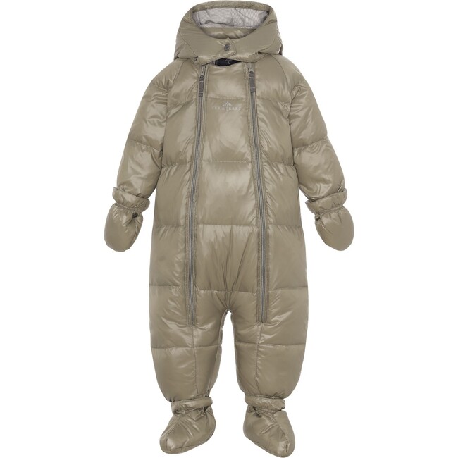 Baby Boys Featherlight Detachable Hood 2-Zipper Wintersuit, Dark Olive