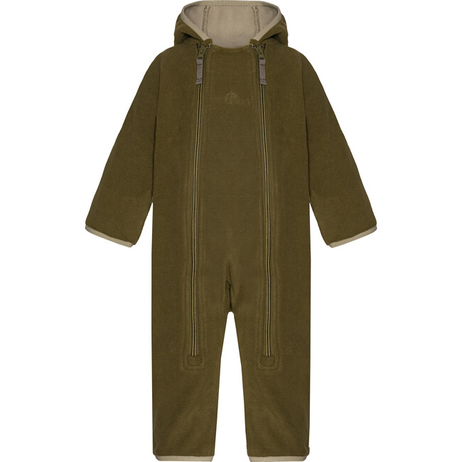 Baby Boys Doubleface Contrast Color 2-Zipper Babysuit, Navy & Mocca