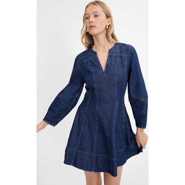 Women's Vray Dress, Classic Indigo Blue - Dresses - 4