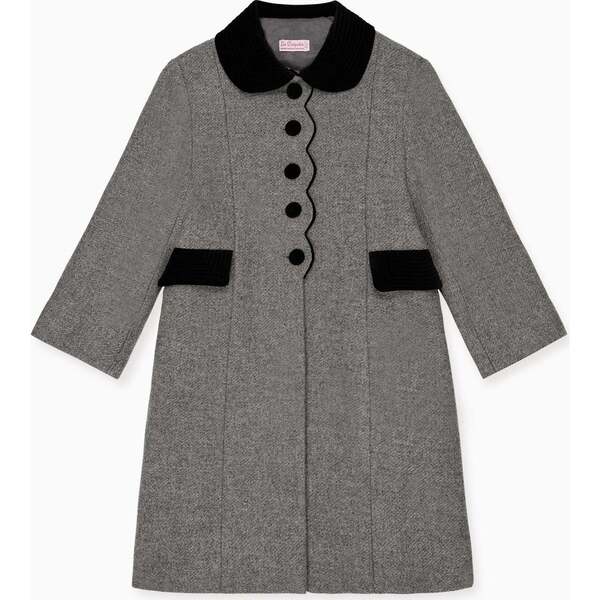 Grey Anisa Girl Wool Coat - La Coqueta Outerwear | Maisonette