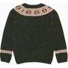 Green Merino Fair Isle Kids Sweater - Cardigans - 2