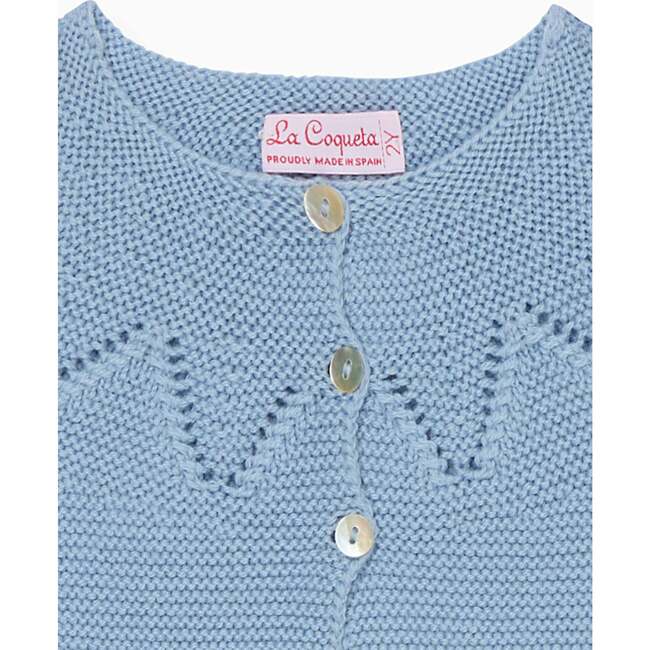 Dusty Blue Roseta Merino Baby Cardigan - Cardigans - 2