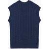 Dark Blue Alvaro Merino Boy Sleeveless Sweater - Cardigans - 3