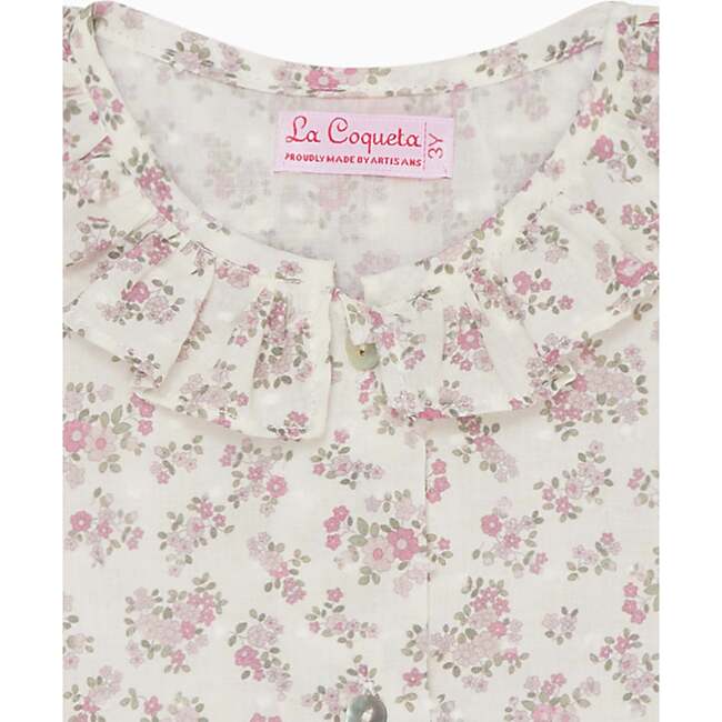 Ivory Floral Ella Long Sleeve Baby Girl Shirt - Blouses - 2