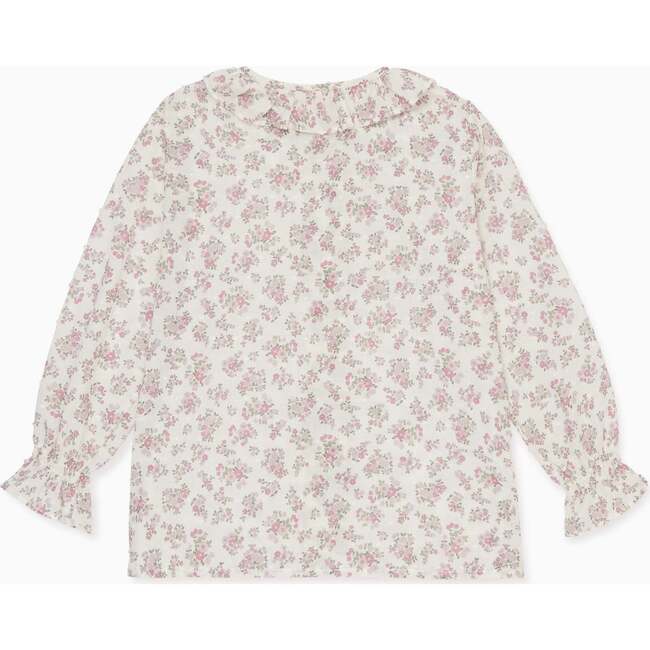 Ivory Floral Ella Long Sleeve Baby Girl Shirt - Blouses - 3