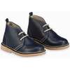 Navy Leather Kids Desert Boots - Dress Shoes - 3 - thumbnail
