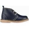 Navy Leather Kids Desert Boots - Dress Shoes - 4 - thumbnail