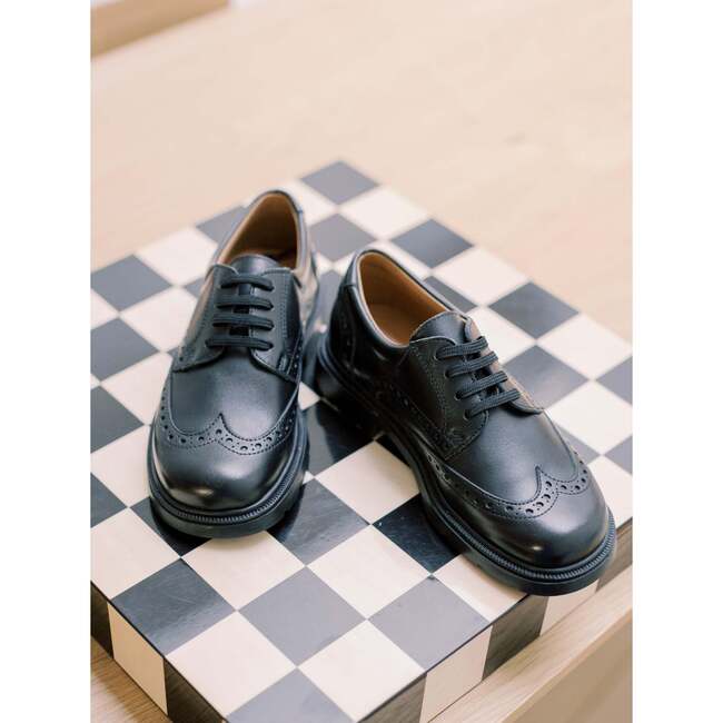 Black Leather Lace Up Kids School Shoes - Dress Shoes - 6