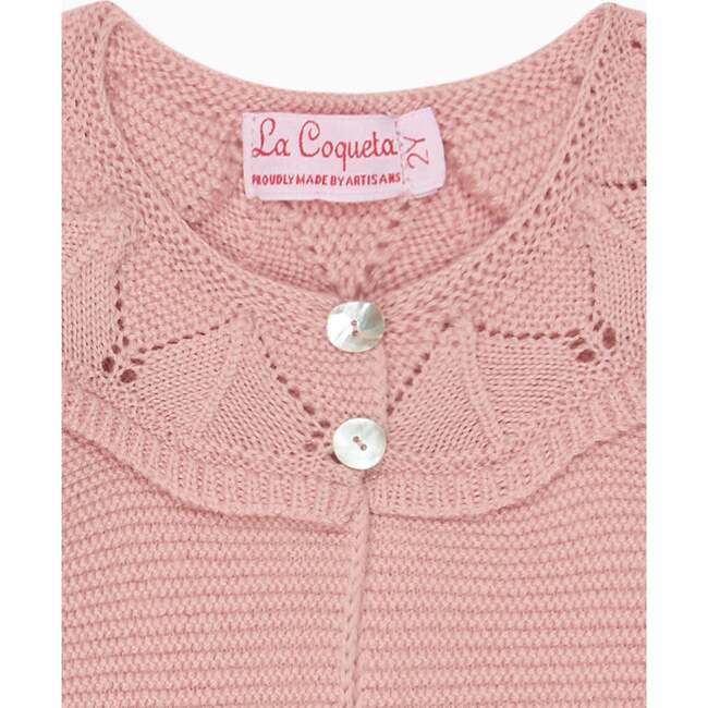 Pink Baena Merino Baby Girl Cardigan - Cardigans - 2