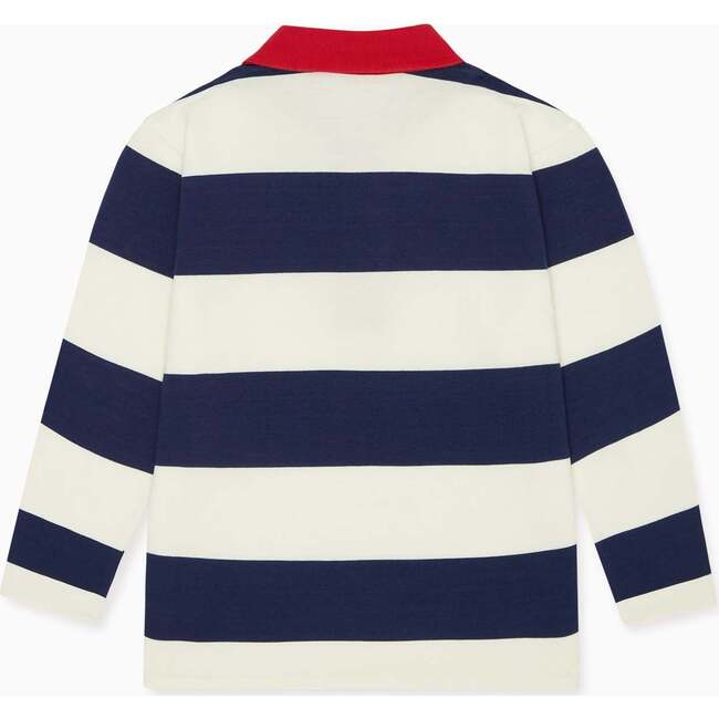 Navy Stripe Tijo Boy Long Sleeve Polo Shirt - Shirts - 3