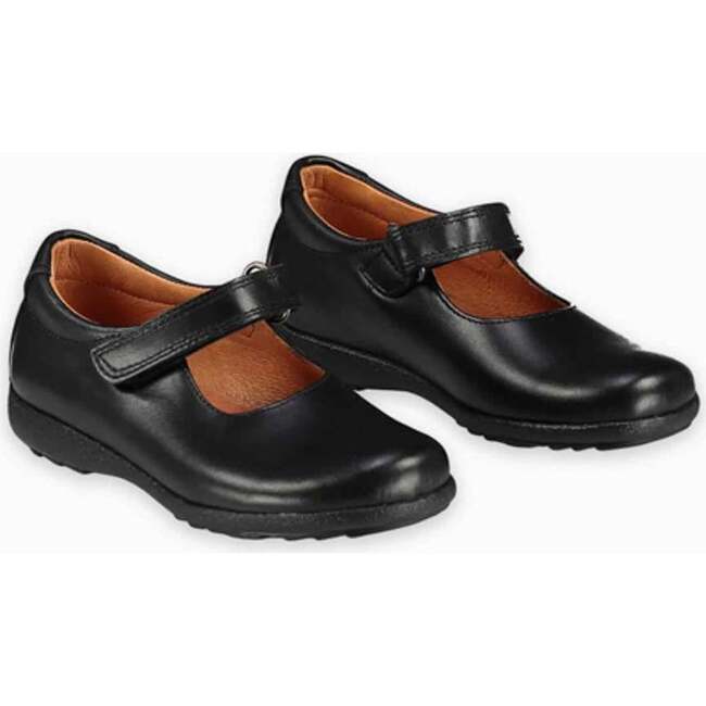 Black Leather Girl Classic School Shoes - Dress Shoes - 2