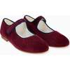 Burgundy Velvet Girl Mary Jane Shoes - Mary Janes - 3