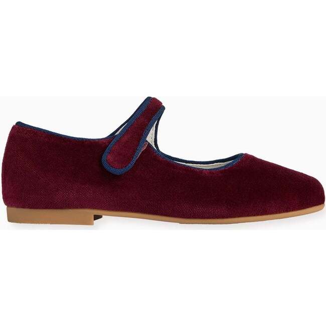 Burgundy Velvet Girl Mary Jane Shoes - Mary Janes - 4